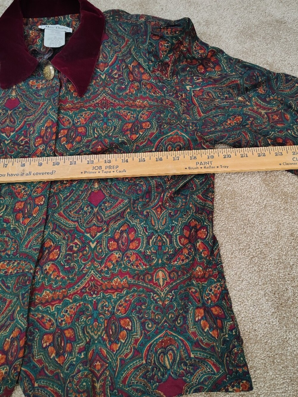 Vintage Miss Dorby 2 Piece Paisley Dress Womens 16P Cottage Core Dark Boho Chic - Picture 4 of 8